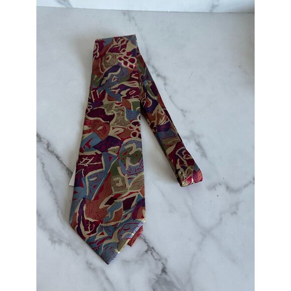 GIANNI VERSACE Vintage Abstract Silk Blend Mens Tie - Picture 1 of 3